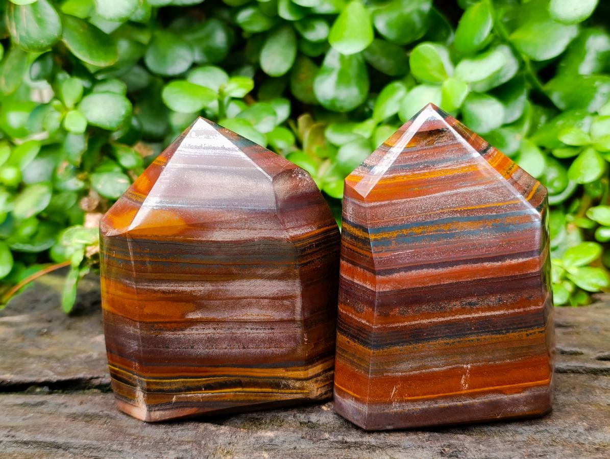 Polished Banded Tiger Iron Display Crystals x 4 From South Africa