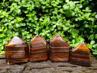 Polished Banded Tiger Iron Display Crystals x 4 From South Africa