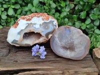 Polished Agate with Crystalline Geodes x 2 From Maintirano, Madagascar