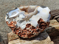 Polished Agate with Crystalline Geodes x 2 From Maintirano, Madagascar