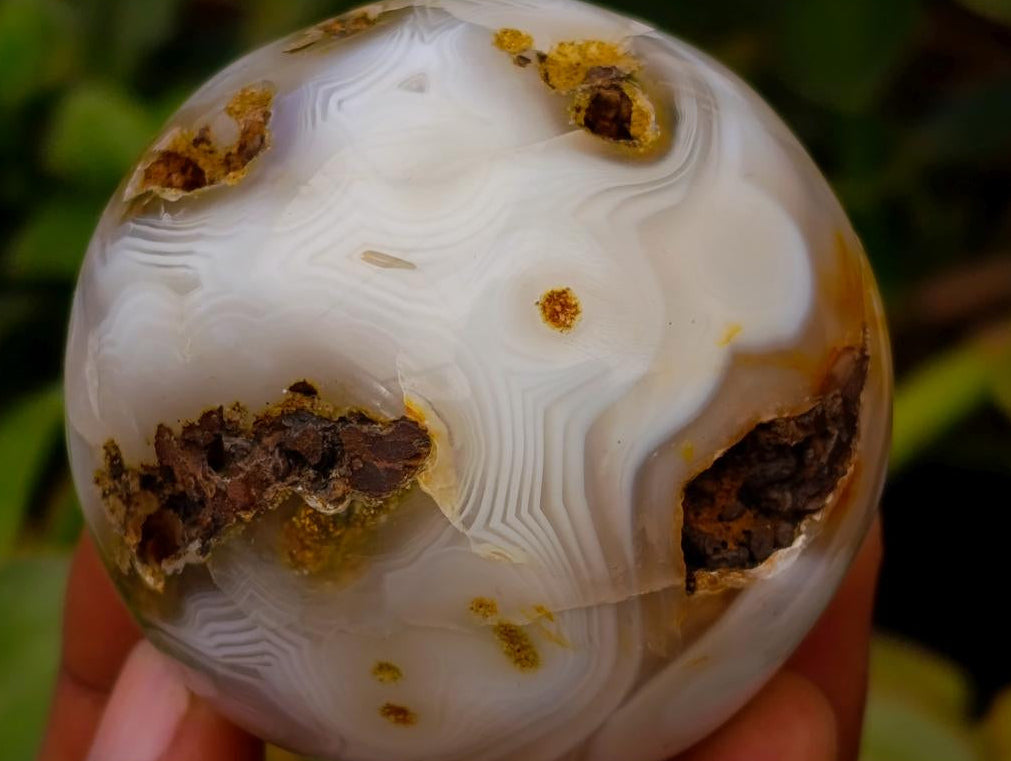 Polished Banded Agate Spheres x 6 From Madagascar