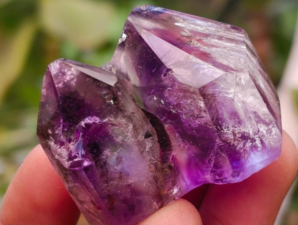 Polished Smokey Amethyst Window Crystals x 20 From Akansobe, Madagascar