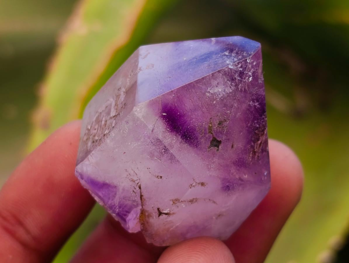 Polished Smokey Amethyst Window Crystals x 20 From Akansobe, Madagascar