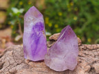 Polished Smokey Amethyst Window Crystals x 20 From Akansobe, Madagascar