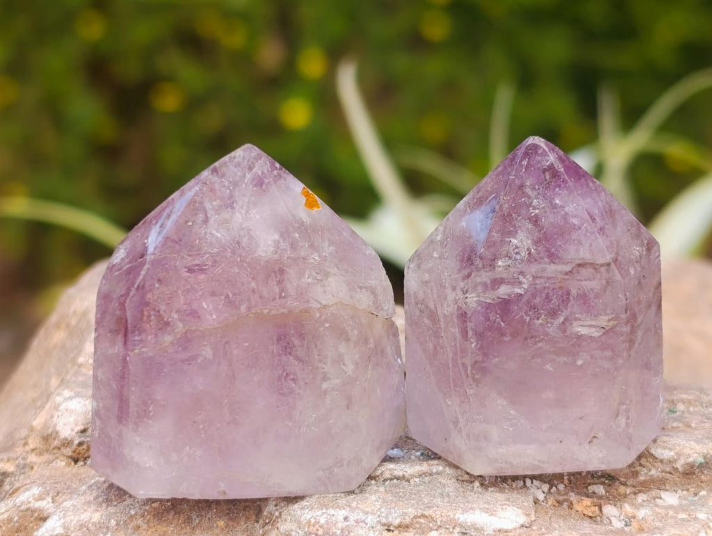 Polished Smokey Amethyst Window Crystals x 20 From Akansobe, Madagascar