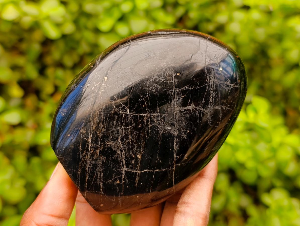 Polished Black Tourmaline Standing Free Forms x 3 From Madagascar