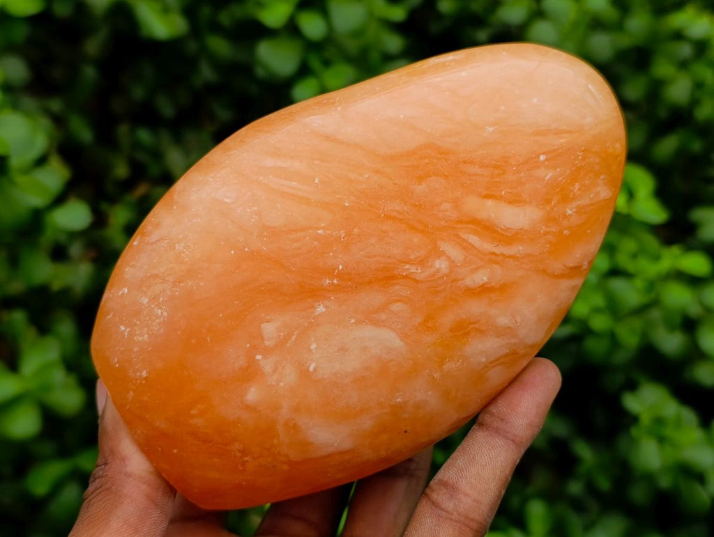 Polished Orange Twist Calcite Standing Free Forms x 2 From Maevantanana, Madagascar