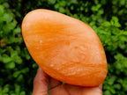 Polished Orange Twist Calcite Standing Free Forms x 2 From Maevantanana, Madagascar