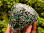 Polished Emerald Mica 'Mutokolite' Standing Free Forms x 2 From Mutoko, Zimbabwe