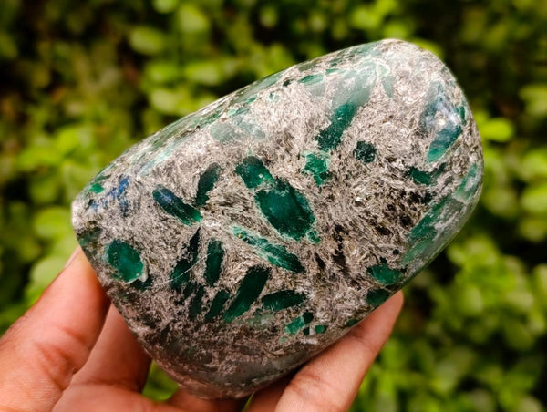 Polished Emerald Mica 'Mutokolite' Standing Free Forms x 2 From Mutoko, Zimbabwe