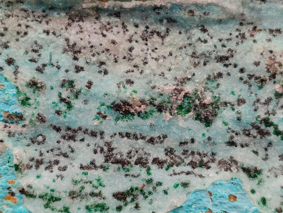 Natural Drusy Coated Chrysocolla On Dolomite Specimens x 3 From Lupoto Mine, Congo