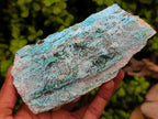 Natural Drusy Coated Chrysocolla On Dolomite Specimens x 3 From Lupoto Mine, Congo