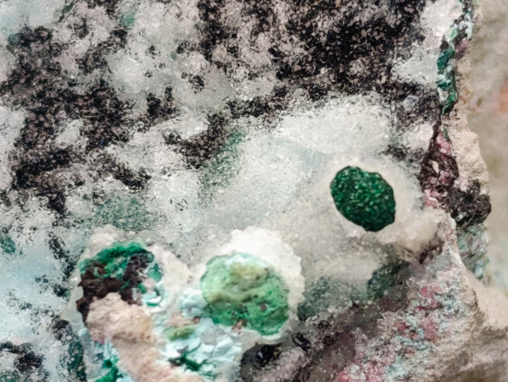 Natural Drusy Coated Chrysocolla On Dolomite Specimens x 3 From Lupoto Mine, Congo