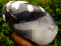 Polished Snow Orca Agate Standing Free Form x 1 From Madagascar