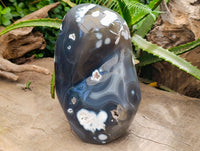 Polished Snow Orca Agate Standing Free Form x 1 From Madagascar