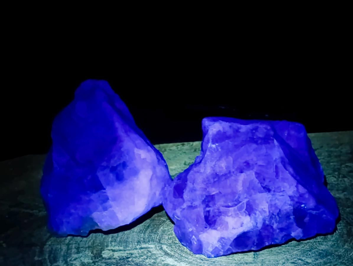 Natural Watermelon Fluorite Cobbed Specimens x 6 From Uis, Namibia