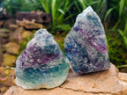 Natural Watermelon Fluorite Cobbed Specimens x 6 From Uis, Namibia