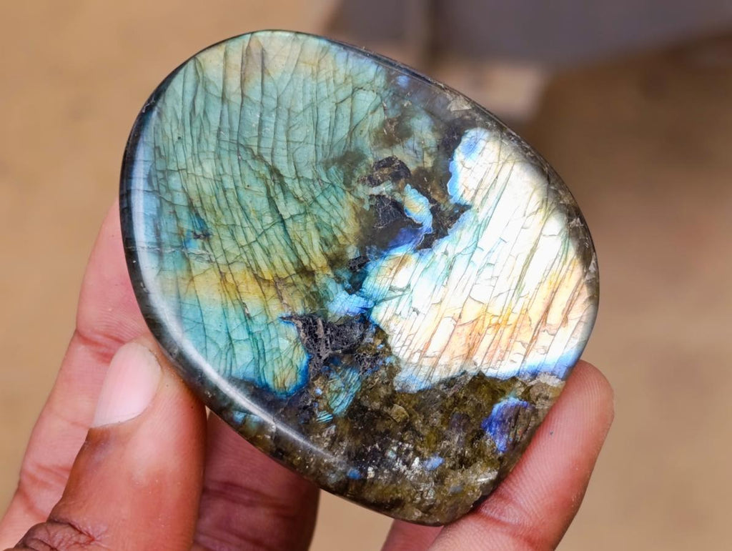 Polished Labradorite Standing Free Forms x 12 From Tulear, Madagascar