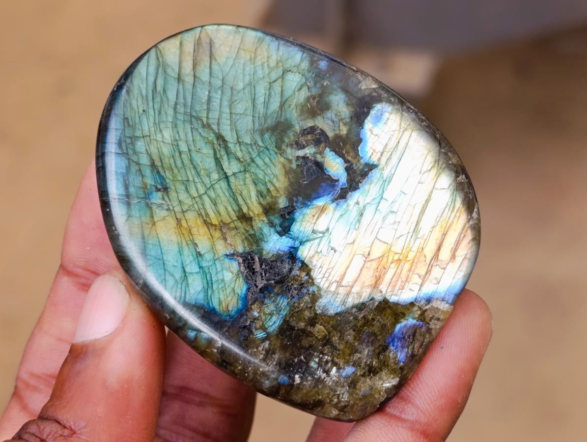 Polished Labradorite Standing Free Forms x 12 From Tulear, Madagascar