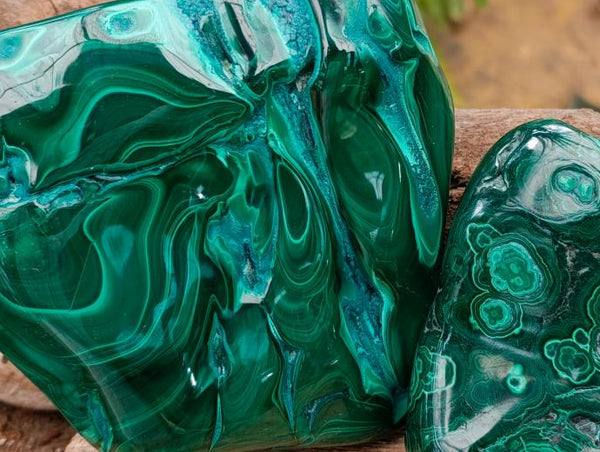 Polished Malacolla Free Forms x 6 From Kulukuluku, Congo