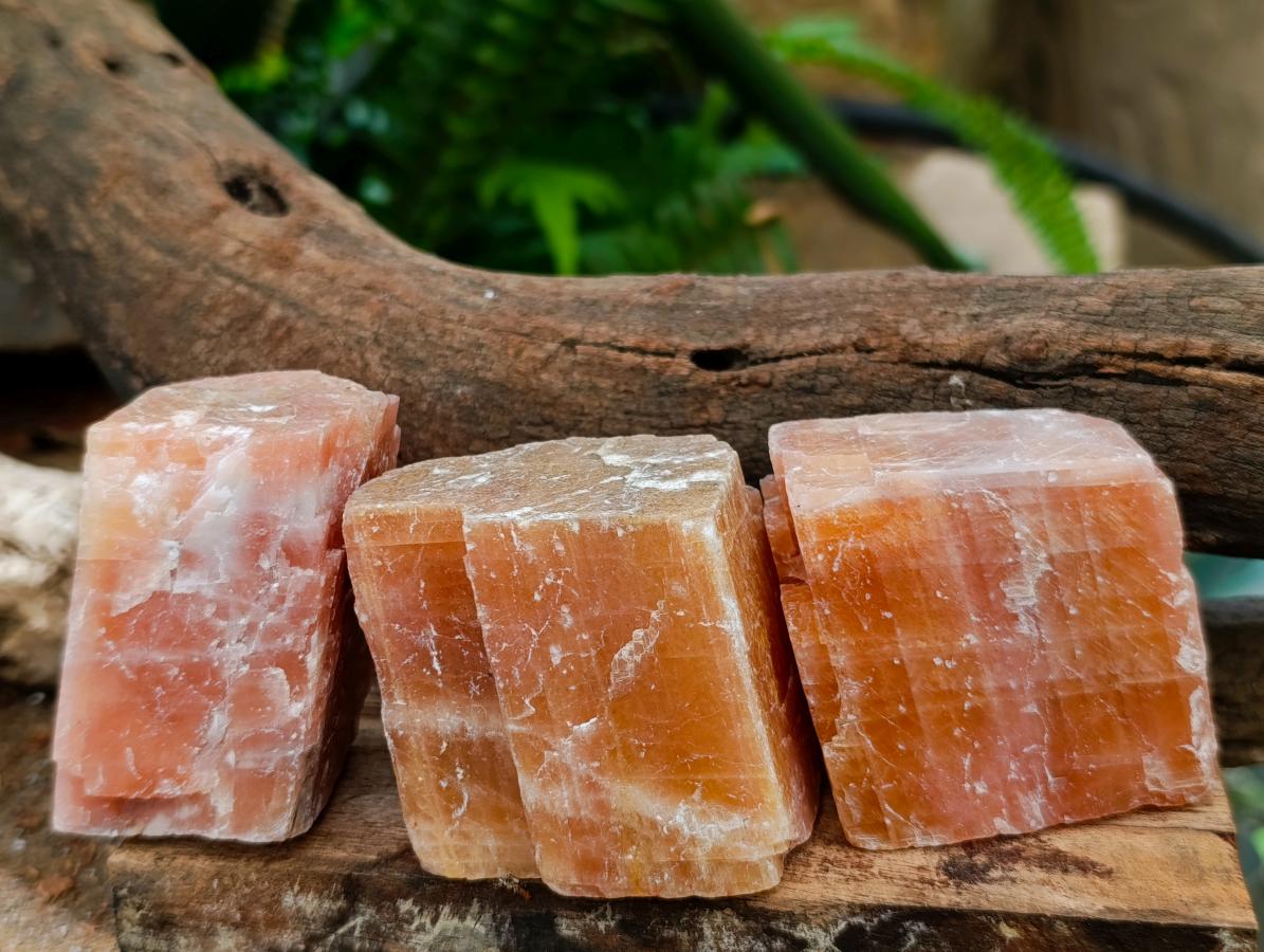 Natural Sunset Orange Calcite Specimens x 12 From Spitzkop, Namibia