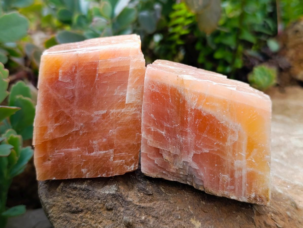 Natural Sunset Orange Calcite Specimens x 12 From Spitzkop, Namibia