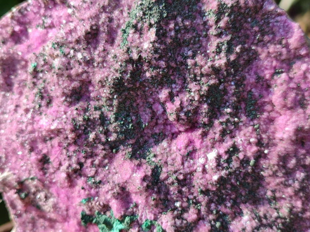 Natural Salrose Cobaltion Dolomite Specimen with Malachite x 1 From Kakanda, Congo