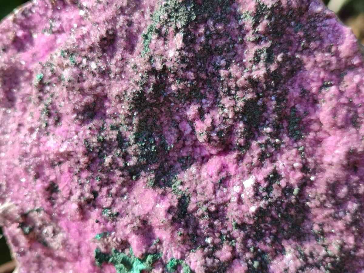 Natural Salrose Cobaltion Dolomite Specimen with Malachite x 1 From Kakanda, Congo