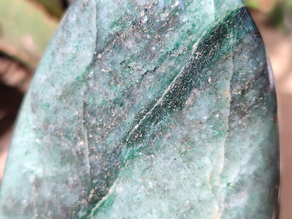 Polished Fuchsite Quartz Standing Free Forms x 1 From Andakatany, Madagascar