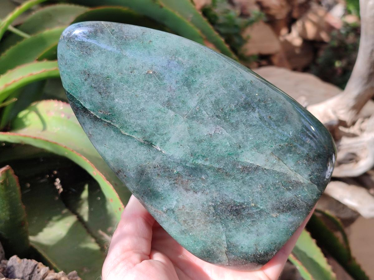 Polished Fuchsite Quartz Standing Free Forms x 1 From Andakatany, Madagascar
