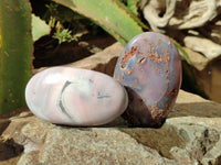 Polished Pink Shashe River Agate Galets x 9 From Shashe River, Zimbabwe