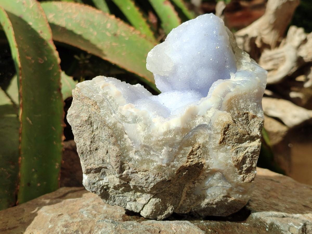 Natural Blue Lace Agate Geode and Vug Specimens x 3 From Nsanje, Malawi