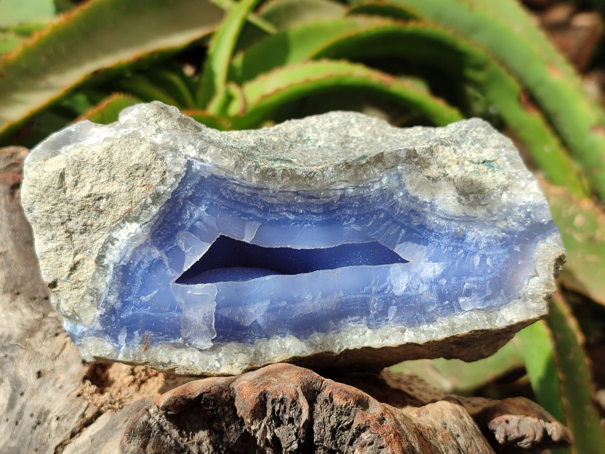 Natural Blue Lace Agate Geode and Vug Specimens x 3 From Nsanje, Malawi - Toprock Gemstones and Minerals 