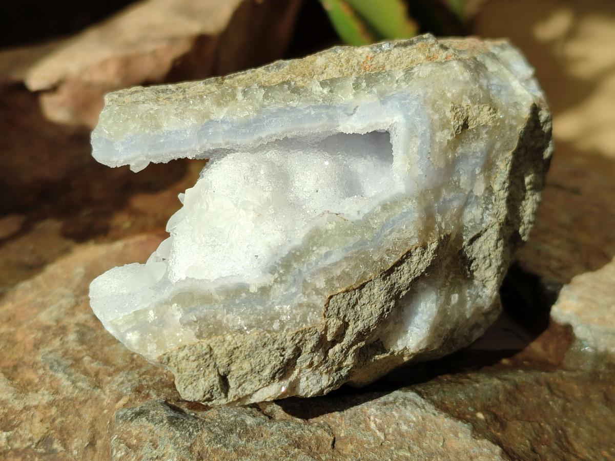 Natural Blue Lace Agate Geode and Vug Specimens x 3 From Nsanje, Malawi - Toprock Gemstones and Minerals 