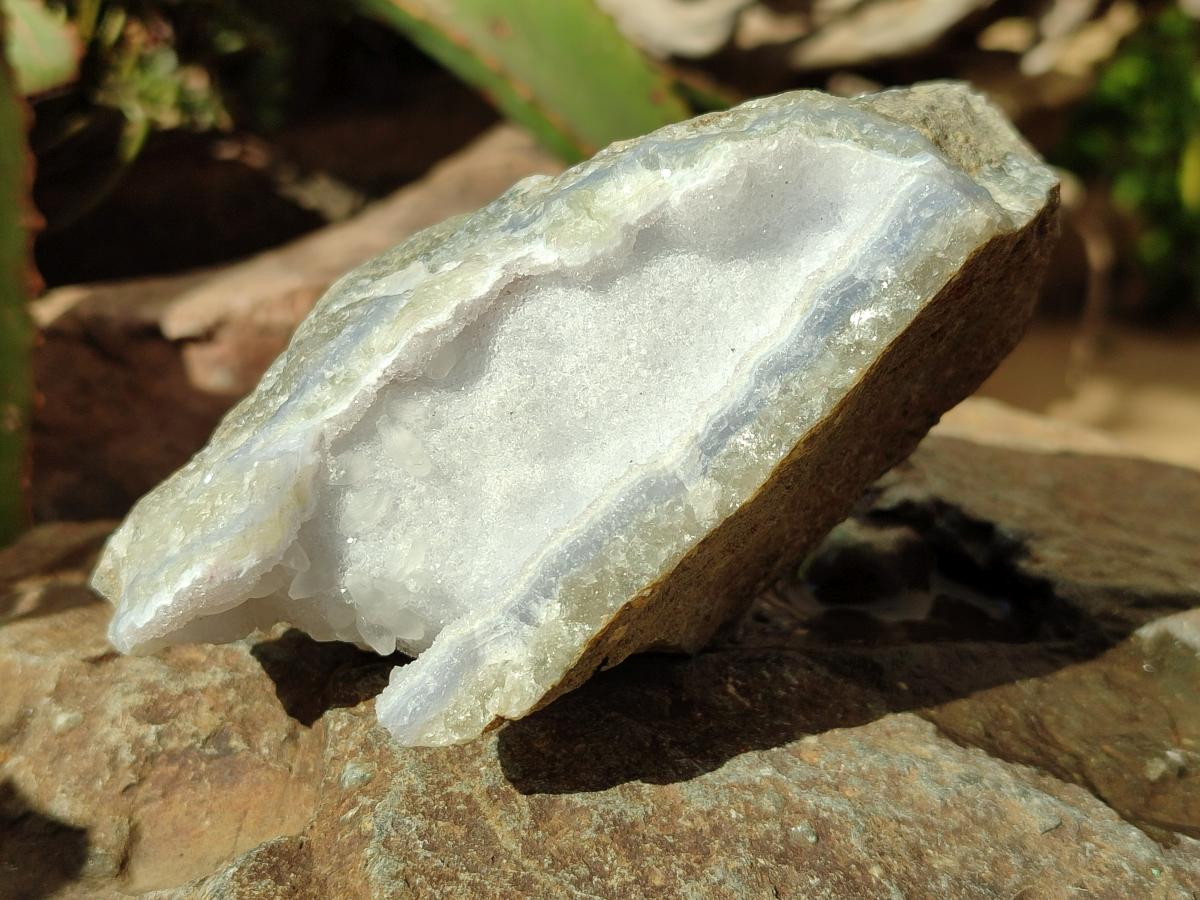 Natural Blue Lace Agate Geode and Vug Specimens x 3 From Nsanje, Malawi - Toprock Gemstones and Minerals 