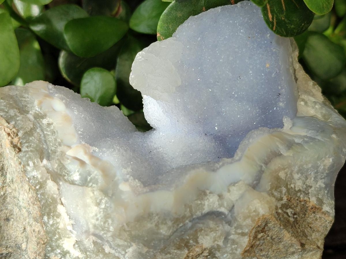 Natural Blue Lace Agate Geode and Vug Specimens x 3 From Nsanje, Malawi