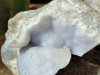 Natural Blue Lace Agate Geode and Vug Specimens x 3 From Nsanje, Malawi