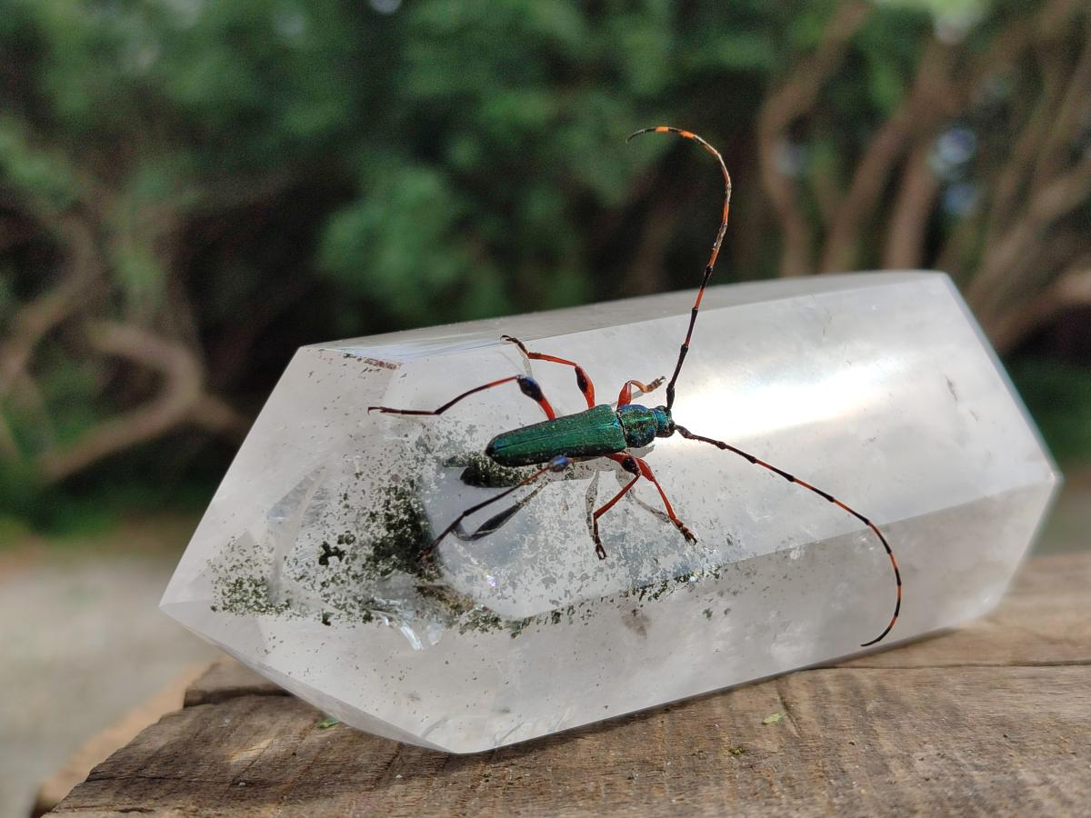Polished Mixed Inclusion Quartz Crystals x 3 From Madagascar