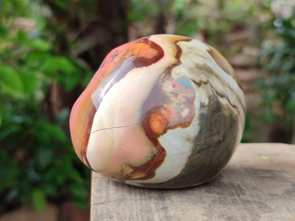 Polished On One Side Polychrome Jasper Nodules x 6 From NW Coast, Madagascar