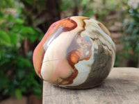 Polished On One Side Polychrome Jasper Nodules x 6 From NW Coast, Madagascar