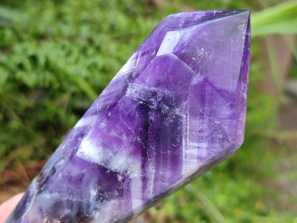 Polished Chevron Amethyst Crystals x 4 From Zambia