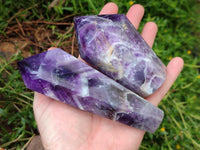 Polished Chevron Amethyst Crystals x 4 From Zambia