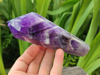 Polished Chevron Amethyst Crystals x 4 From Zambia