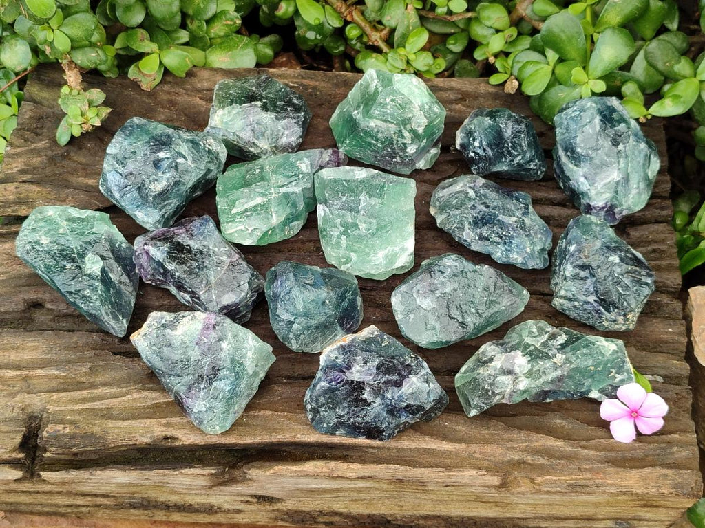 Natural Watermelon Fluorite Cobbed Specimens x 24 From Uis, Namibia