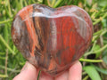 Polished Red Podocarpus Petrified Wood Hearts x 2 From Mahajanga, Madagascar - Toprock Gemstones and Minerals 