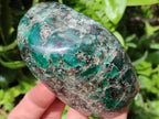 Polished Emerald Mica 'Mutokolite' Standing Free Forms x 3 From Mutoko, Zimbabwe
