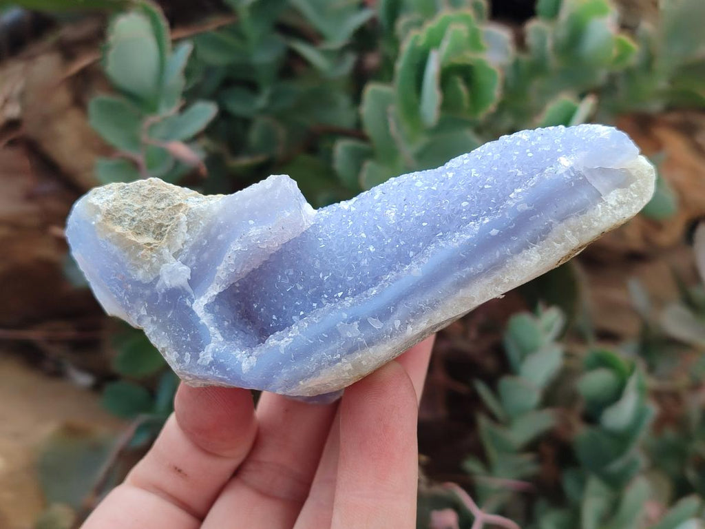 Natural Blue Lace Agate Geode Specimens x 12 From Nsanje, Malawi