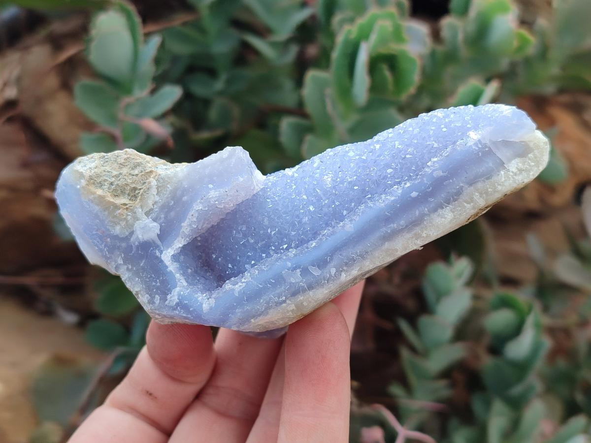 Natural Blue Lace Agate Geode Specimens x 12 From Nsanje, Malawi