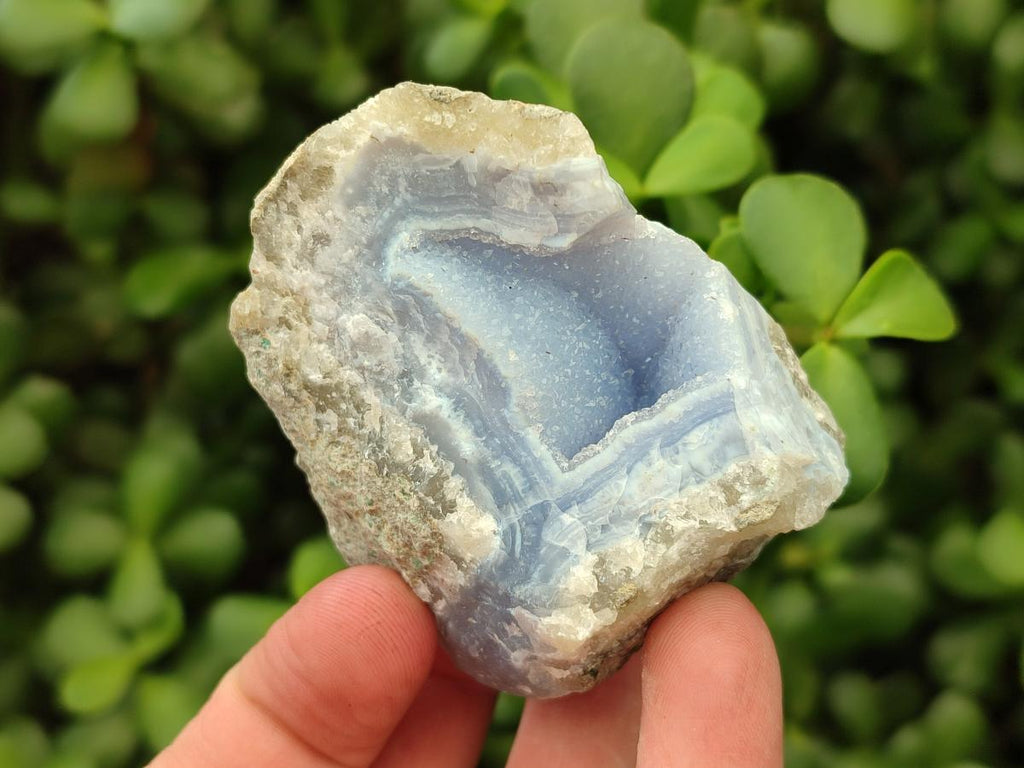 Natural Blue Lace Agate Geode Specimens x 12 From Nsanje, Malawi