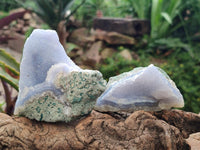 Natural Blue Lace Agate Geode Specimens x 12 From Nsanje, Malawi